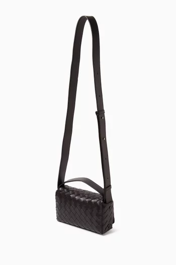 Mini Bag With Flap in Intrecciato Leather