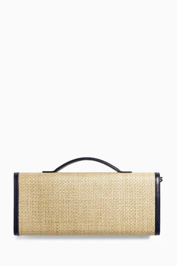 Andiamo Clutch in Raffia & Leather