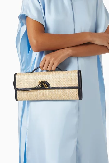 Andiamo Clutch in Raffia & Leather