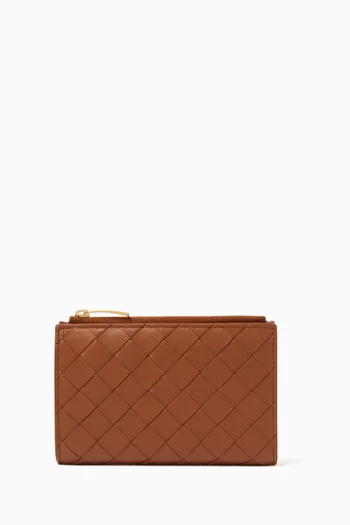 Medium Bi-fold Wallet in Intrecciato Leather