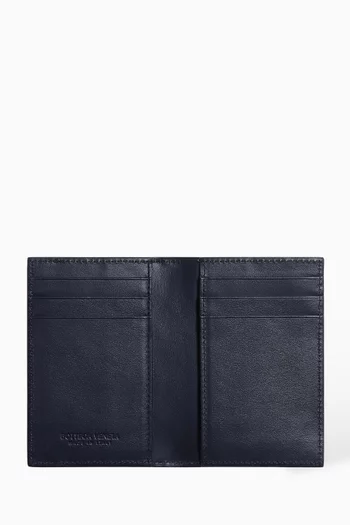 Flap Card Case in Intrecciato Calfskin