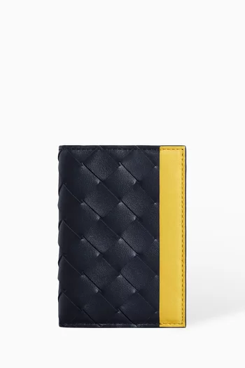 Flap Card Case in Intrecciato Calfskin