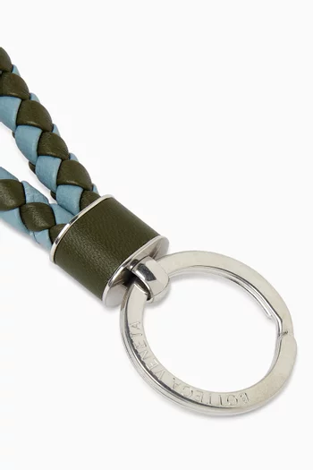Key Ring in Intrecciato Leather