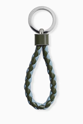 Key Ring in Intrecciato Leather