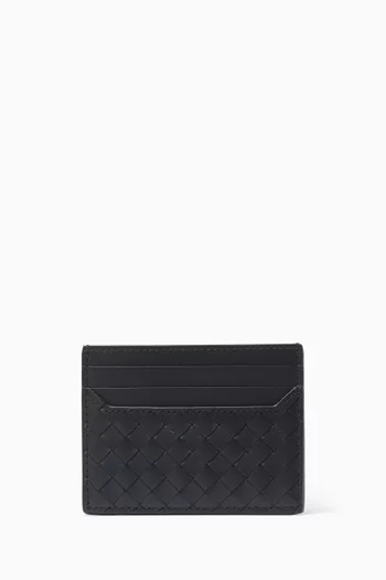 Piccolo Card Case in Intrecciato Leather