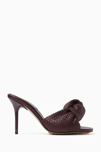Cherry Mules in Intreccio Leather