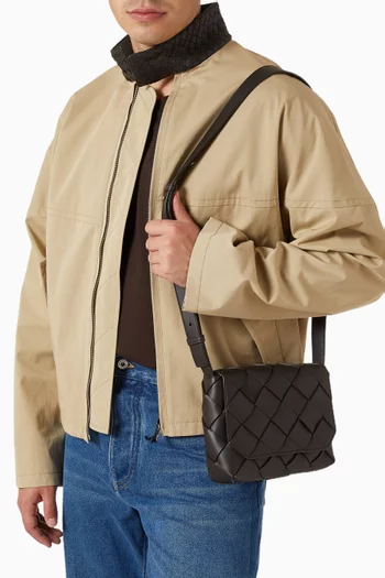 Diago Messenger Bag in Intreccio Leather