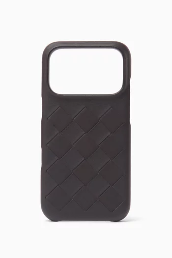 iPhone 17 Pro Case in Intrecciato Leather