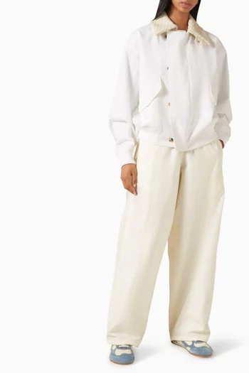 Compact Wide-leg Pants in Cotton Toile