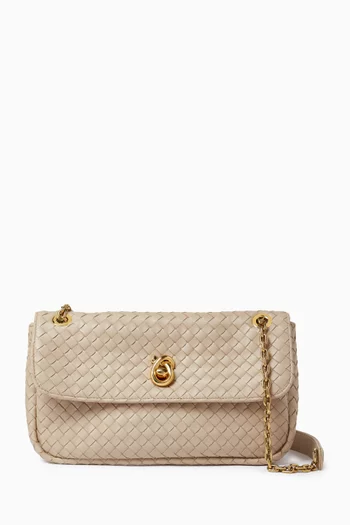 Madison Shoulder Bag in Intrecciato Leather