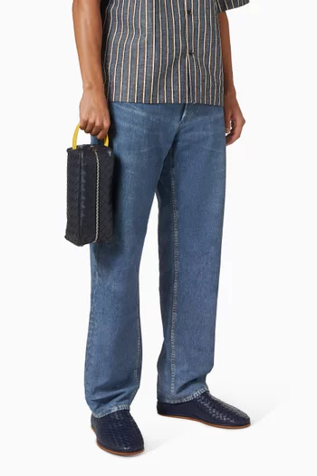 Travel Pouch in Intrecciato Calfskin Leather