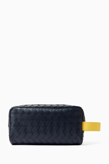 Travel Pouch in Intrecciato Calfskin Leather