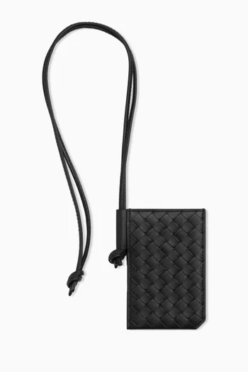 Piccolo Badge Holder in Intrecciato Leather