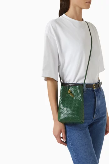 Andiamo Phone Pouch in Intrecciato Leather