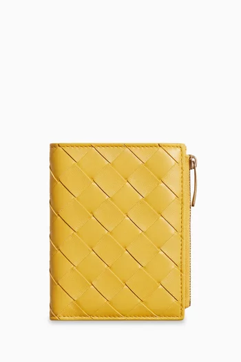 Small Bi-fold Wallet in Intrecciato Leather
