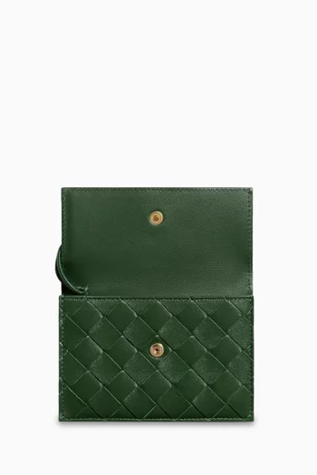 Andiamo Zip Card Case in Intrecciato Leather