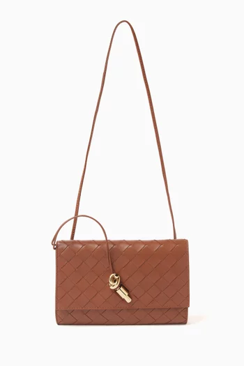 Andiamo Pouch on Strap in Intrecciato Leather