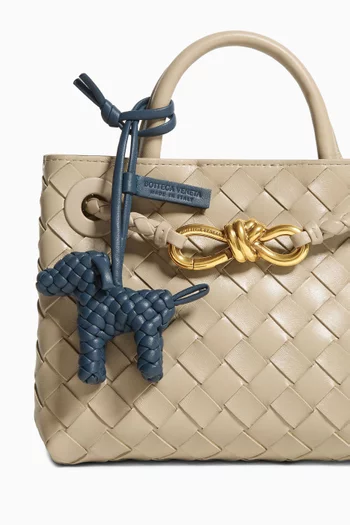 Dog Charm in Intreccio Leather