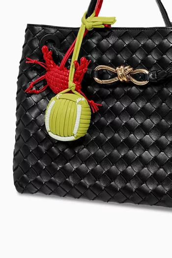 Tennis Ball Charm in Intreccio Nappa Leather