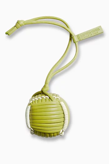 Tennis Ball Charm in Intreccio Nappa Leather