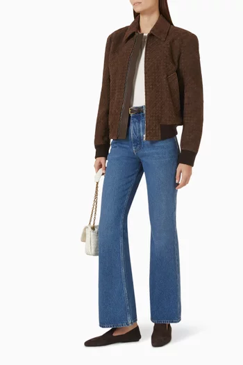 Blouson Jacket in Intrecciato Suede Leather