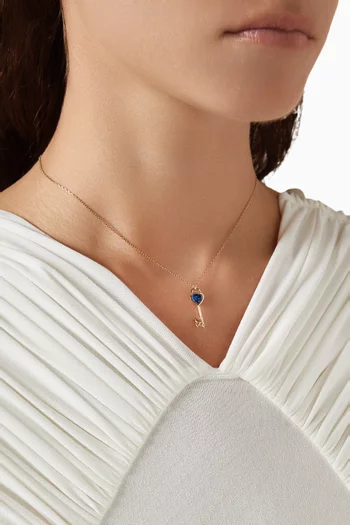 Key of Love Kyanite Necklace in 18kt Yellow Gold