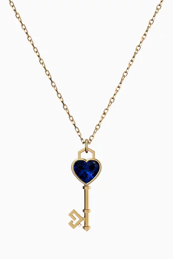 Key of Love Kyanite Necklace in 18kt Yellow Gold