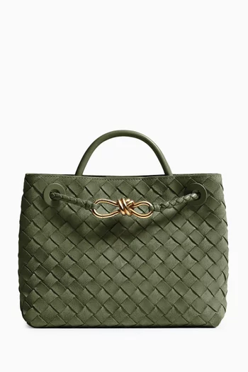 Small Andiamo Top-handle Bag in Intrecciato Suede