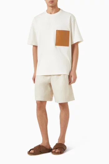 Leather Pocket T-shirt in Cotton-jersey