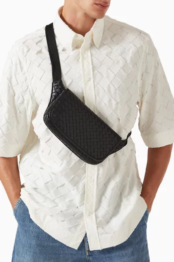 Veneto Belt Bag in Intrecciato Leather