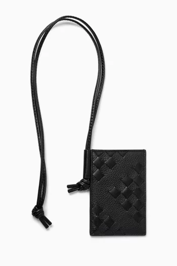 Badge Holder in Intrecciato Leather
