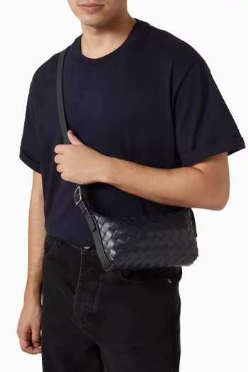 Traveler Phone Pouch in Intrecciato Leather