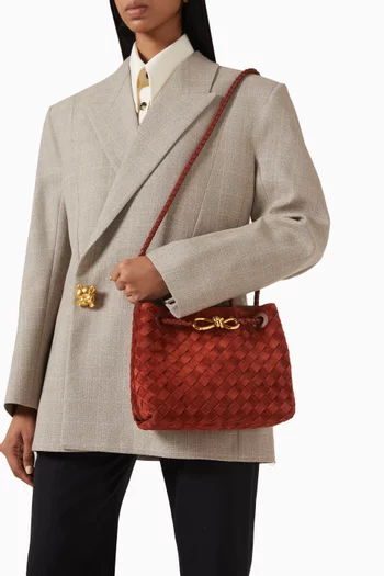 Small Andiamo Top-handle Bag in Intrecciato Suede