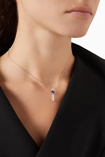 Key of Love Necklace in 18kt White Gold