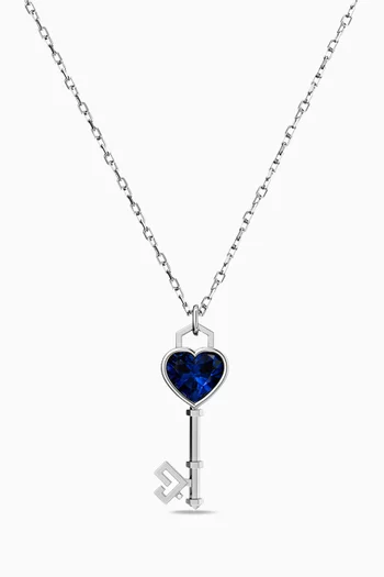 Key of Love Necklace in 18kt White Gold