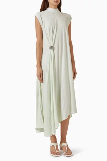 Asymmetric Dress in Crepe Viscose Jersey