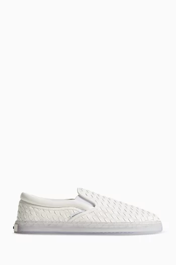 Serena Slip-on Sneakers in Intrecciato Leather