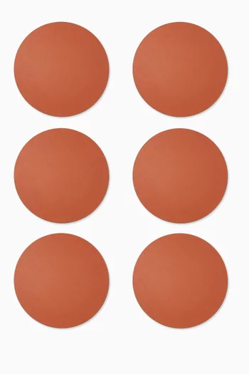 David Round Placemat Holders in Leather, Set of 6