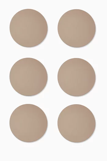 David Round Placemat Holders in Leather, Set of 6
