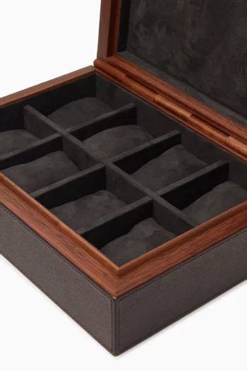 Frank Watch Box in Leather & Wood