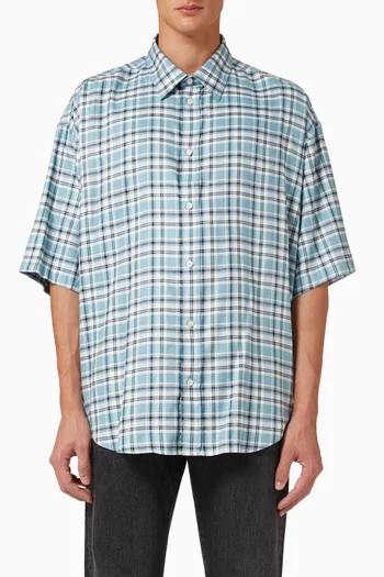 Checked Flannel Shirt in Viscose