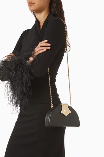 Dome Clutch in Cowh Leather