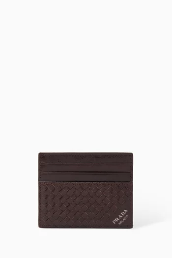 Card Holder in Woven Leather