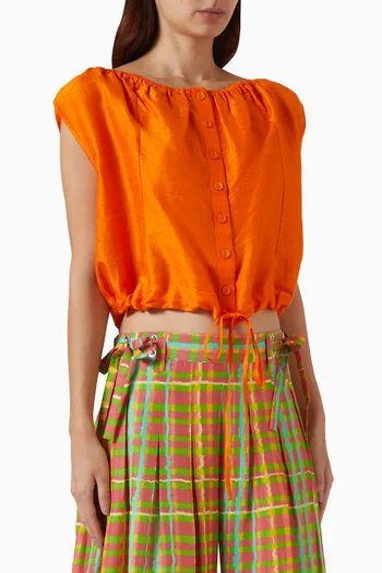 Sailfish Tank Top in Silk Dupioni