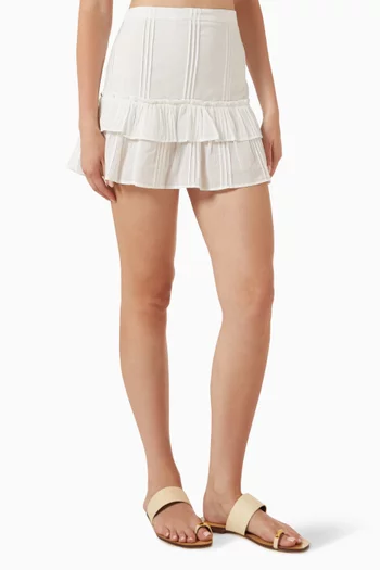 Cinch Back Mini Skirt in Cotton