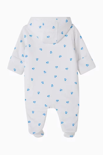Heart Pramsuit in Soft Bamboo & Organic Cotton