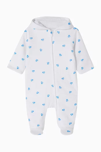 Heart Pramsuit in Soft Bamboo & Organic Cotton