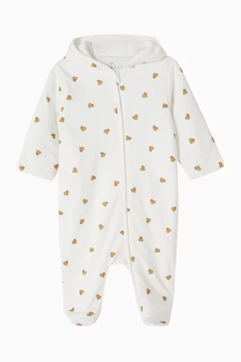 Heart Sleepsuit in Bamboo & Organic Cotton