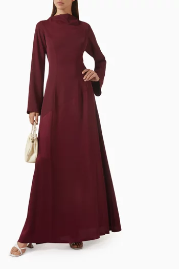 Contrast Dress in Twill