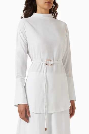 Gold Ring Blouse in Linen-blend